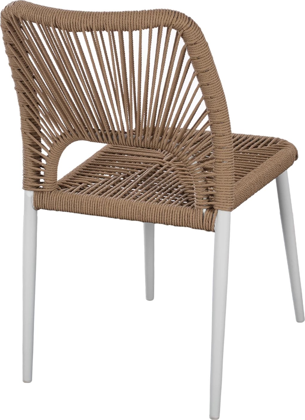 Karrige alumini e bardhë me litar PE bezhë FH5770.01 45x63x82 cm