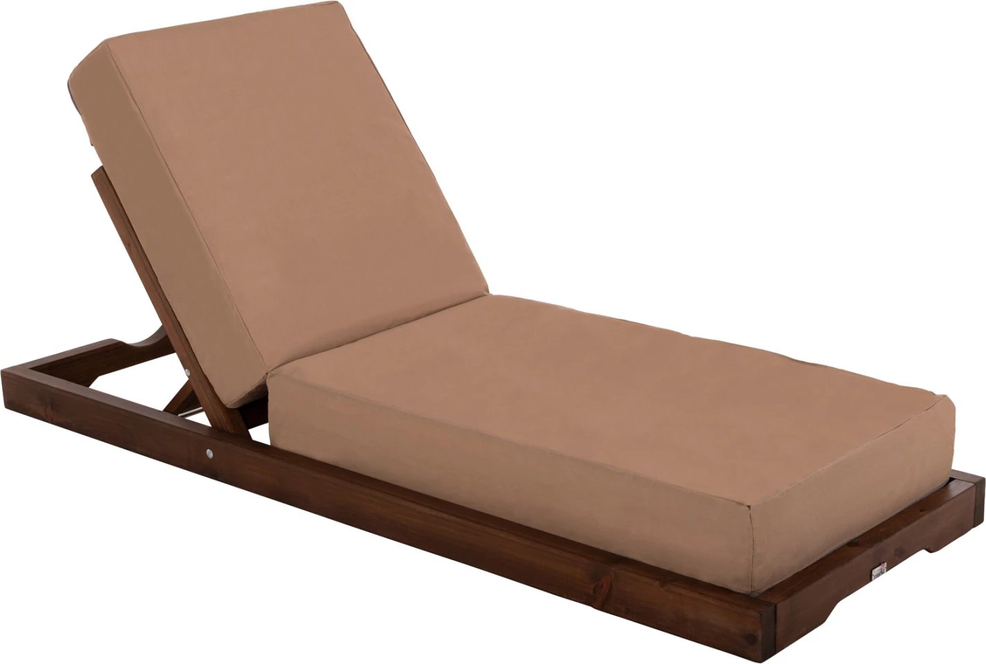Shezlong plazhi i ulët IKARIA FH10622.04, dru pishe, ngjyrë arre, tekstilene mocha, jastëk 20cm i trashë