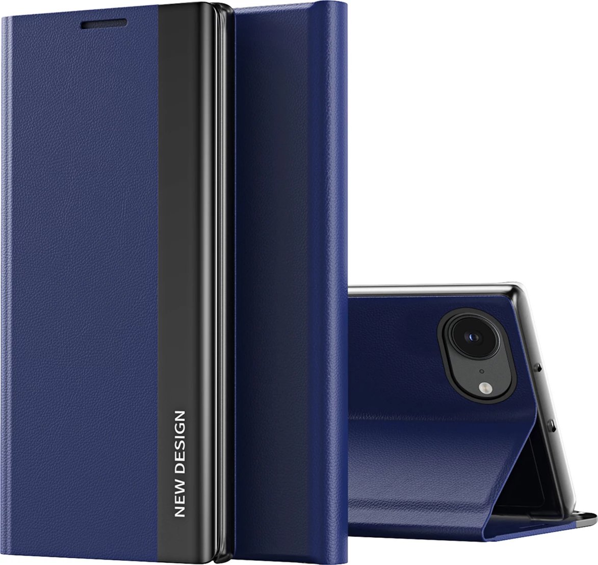 Mbështjellës Hurtel Sleep Case Pro për iPhone 16e me kapak dhe qëndrim, kaltër