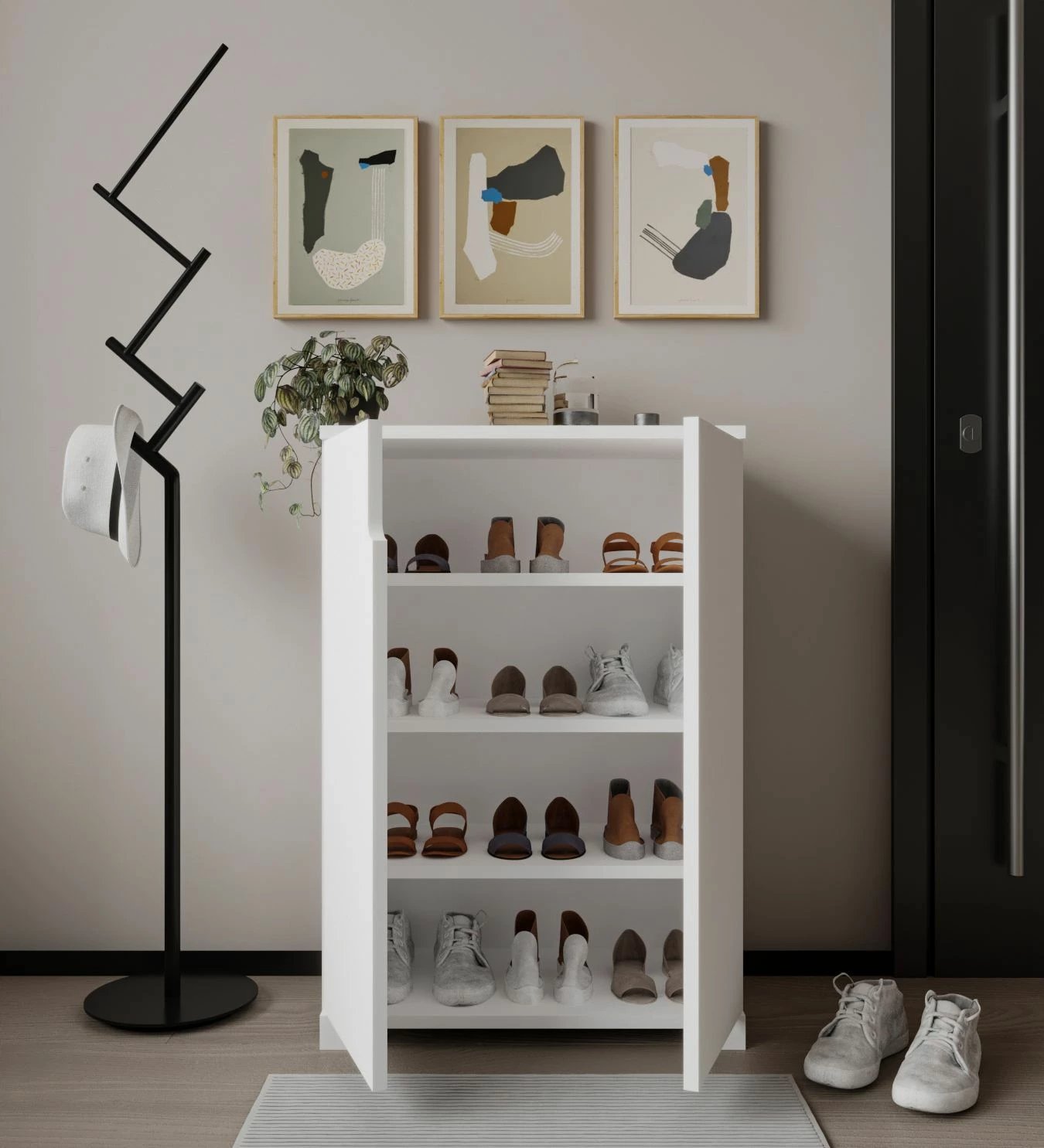 Dollap për këpucë Skye Decor, Venedik, i bardhë