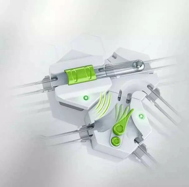 Set aksesorë Ravensburger GraviTrax Power Switch & Trigger, për pista mermeri, i bardhë/jeshil