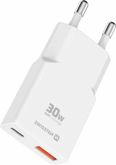 SWISSTEN SLIM KARIKUES GaN USB-C + USB-A 30W 