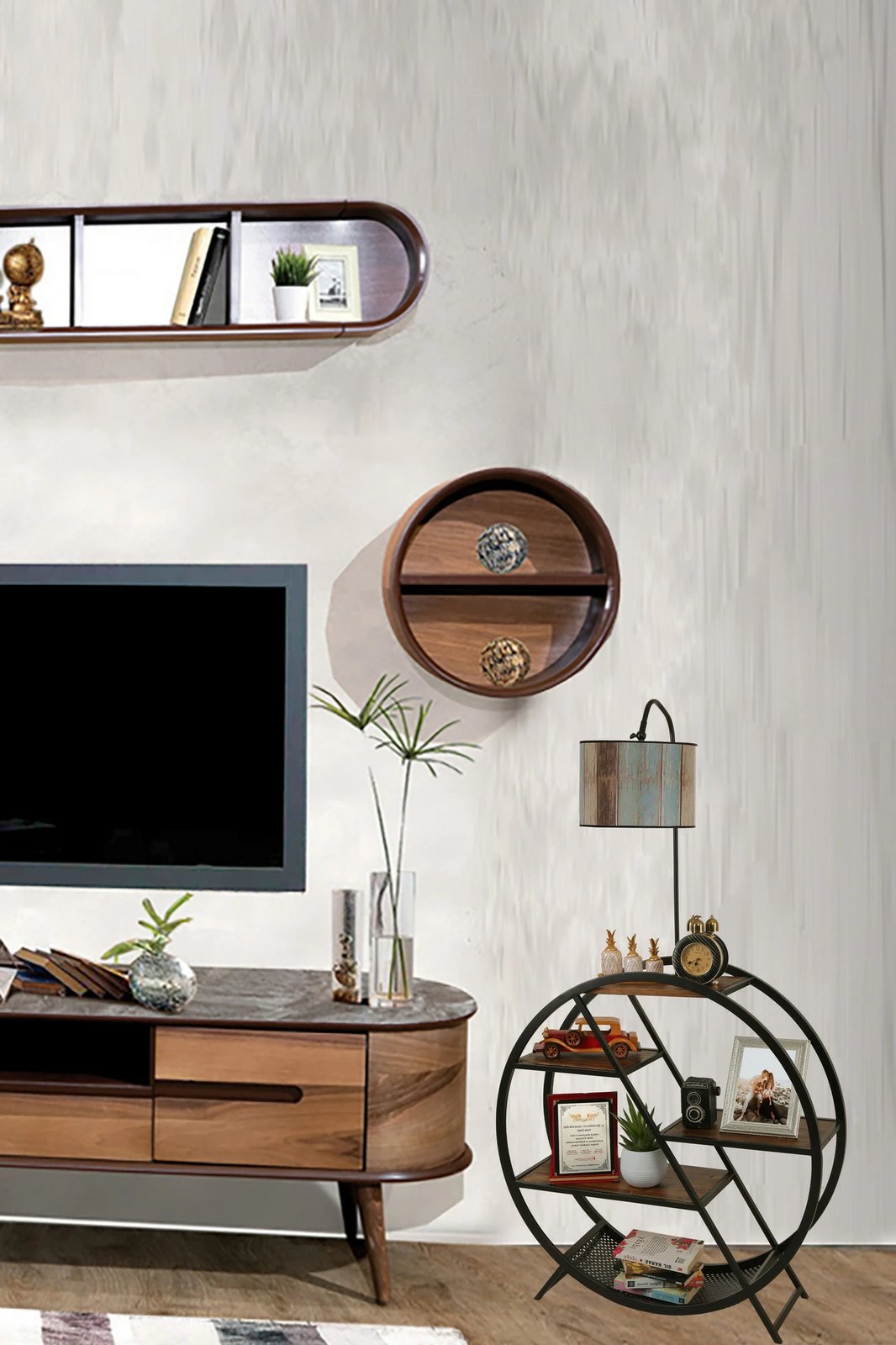 Llambë dyshemeje Opviq, 8529-6, trup metalik, mbajtëse librash, shumëngjyrëshe