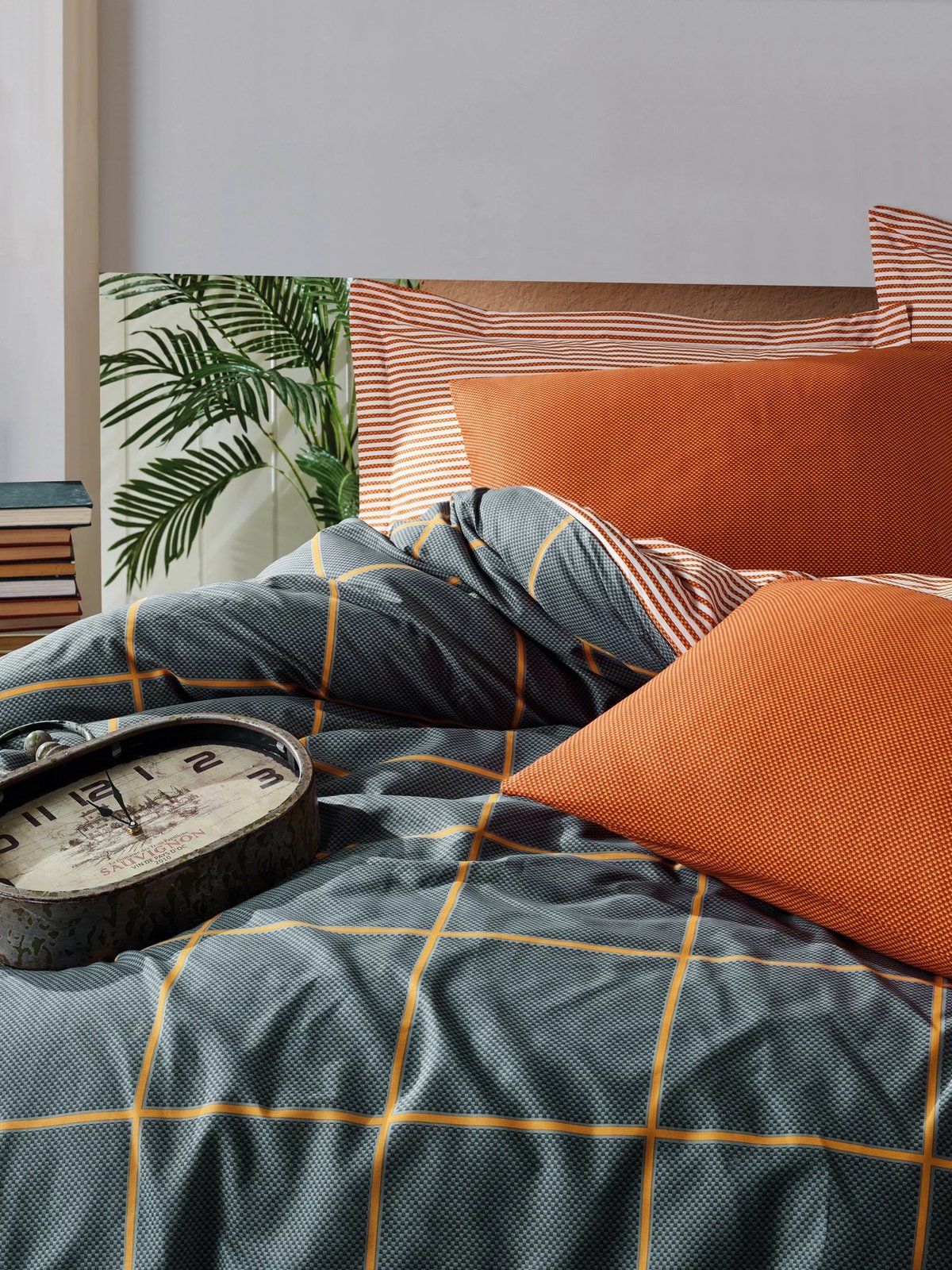 Set mbulesë jorgani njëpersonale Ranforce, L'essentiel, Stark, kanellë & kaltër e errët