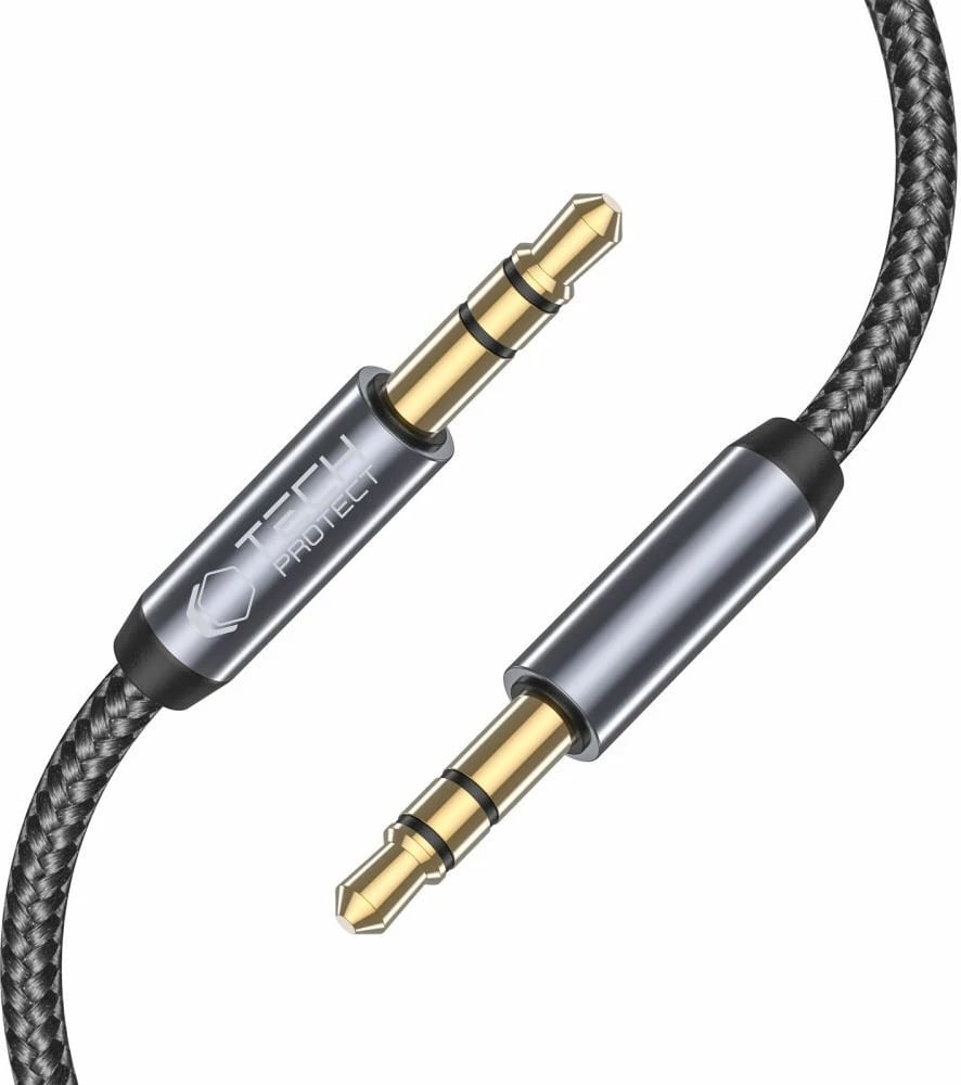 Kabllo audio Tech-Protect UltraBoost, 3.5mm mini jack në 3.5mm mini jack, 1.5m, e zezë