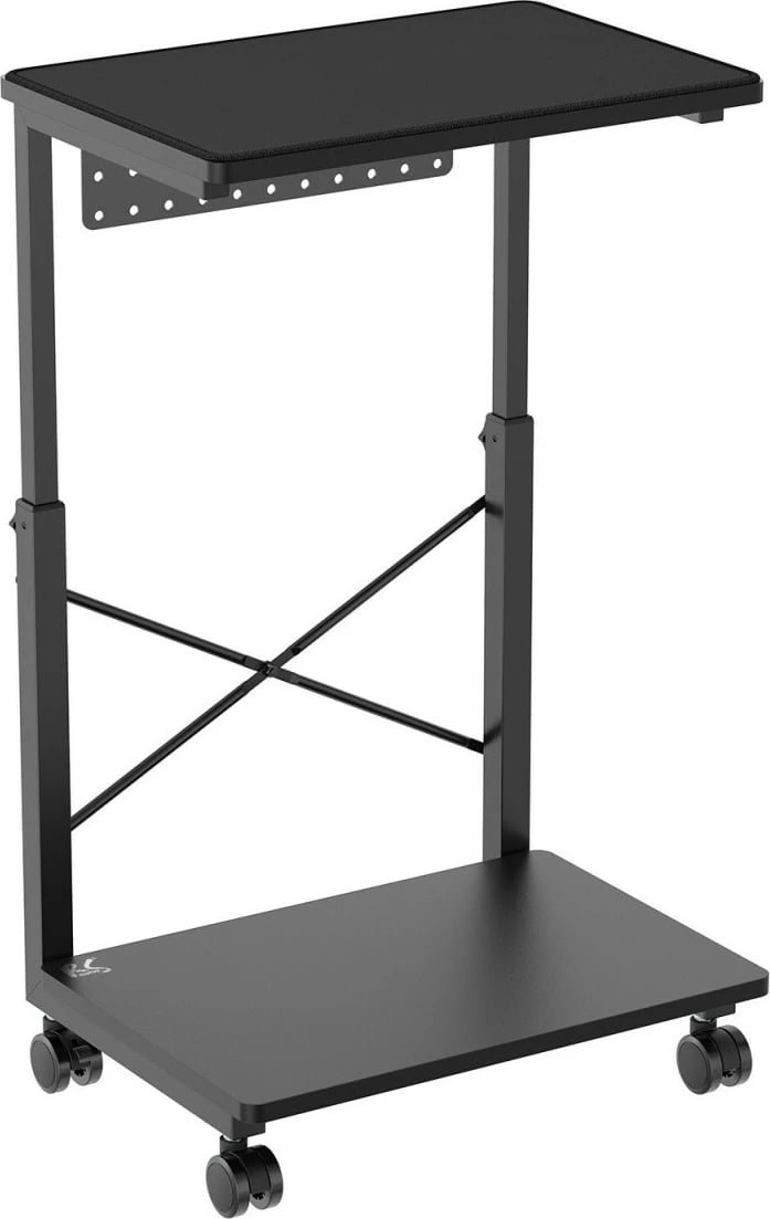 Karrocë për kasë kompjuteri Maclean RS430, me rrota, e zezë