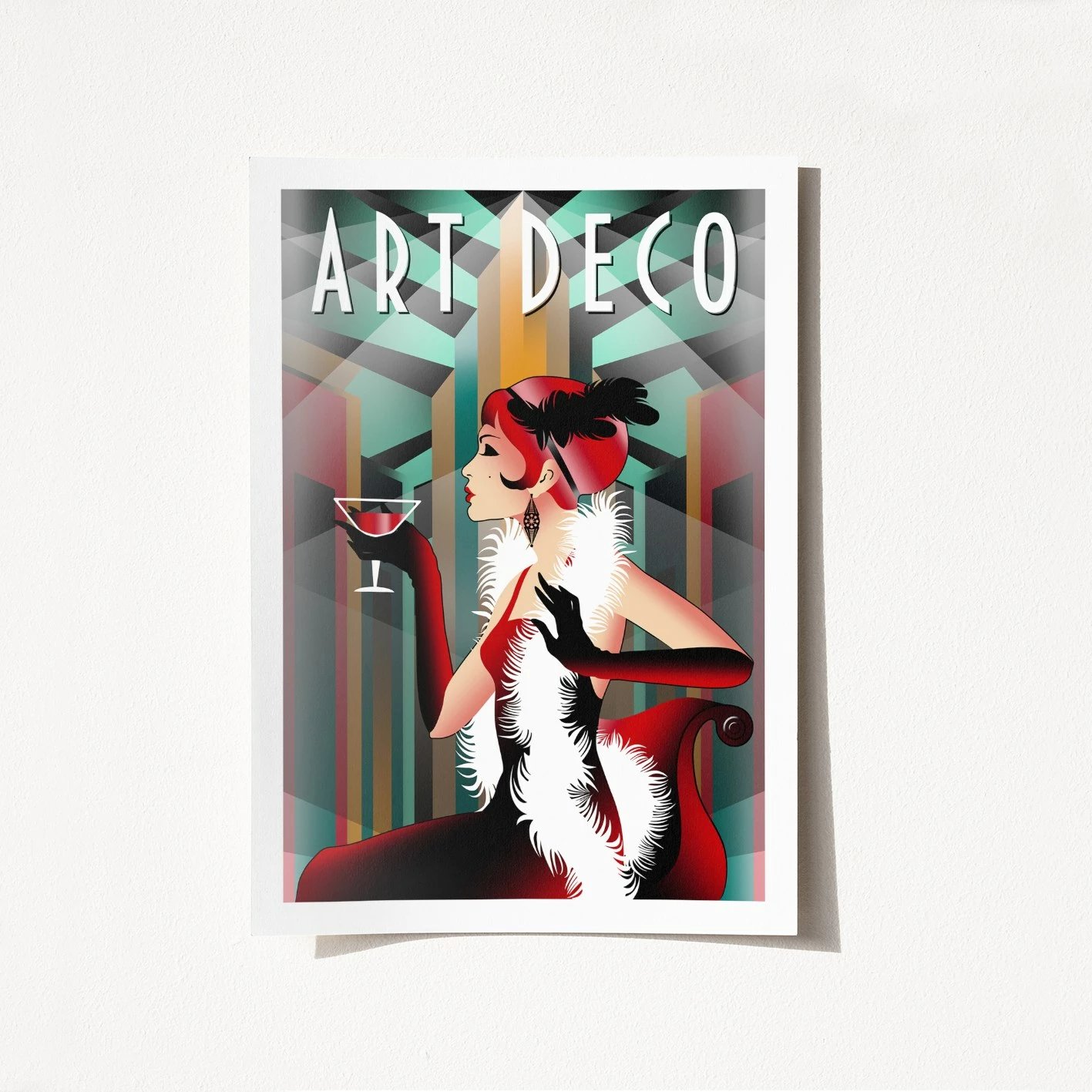 Poster A3 Art Deco, shumëngjyrësh, 29,7x42cm