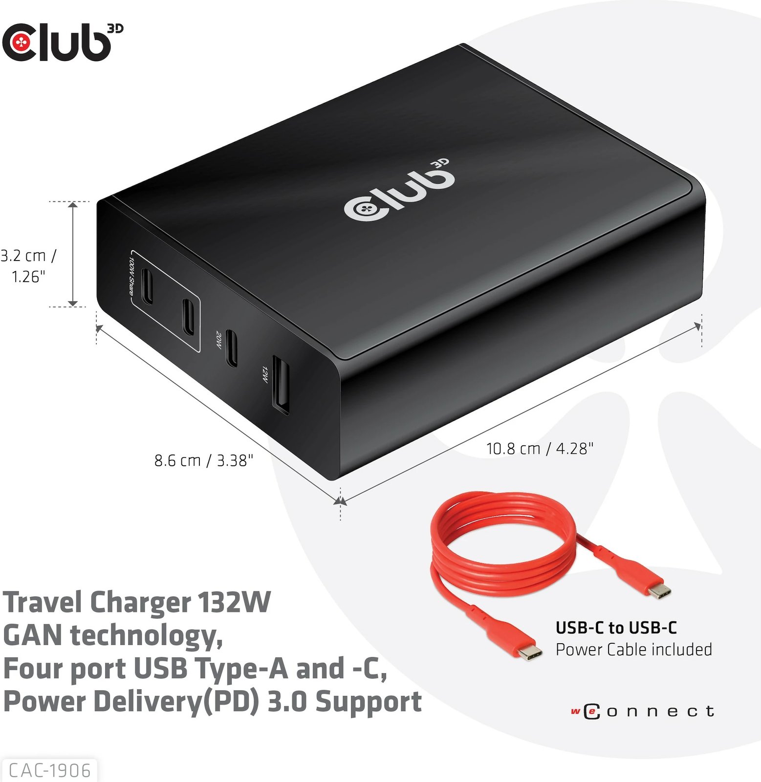 Karikues Club3D 3xUSB Type-C 1xUSB Type-A PD 132W GaN i zi
