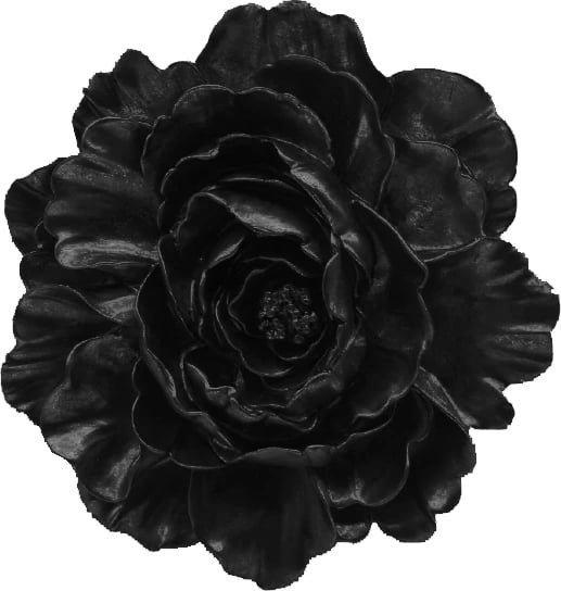 Dekor rozë për mur, polirezine, e zezë, 20x4x20cm