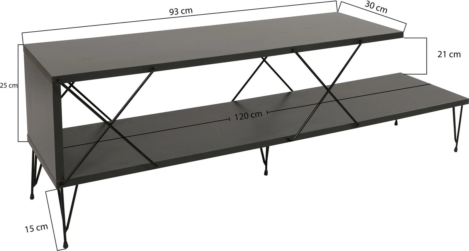 Komodë për TV Hanah Home, Street, ngjyrë antracit
