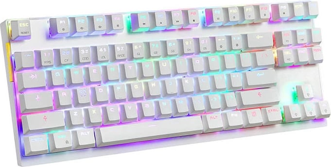 Tastierë mekanike Motospeed K82, RGB, Outemu Red, e bardhë