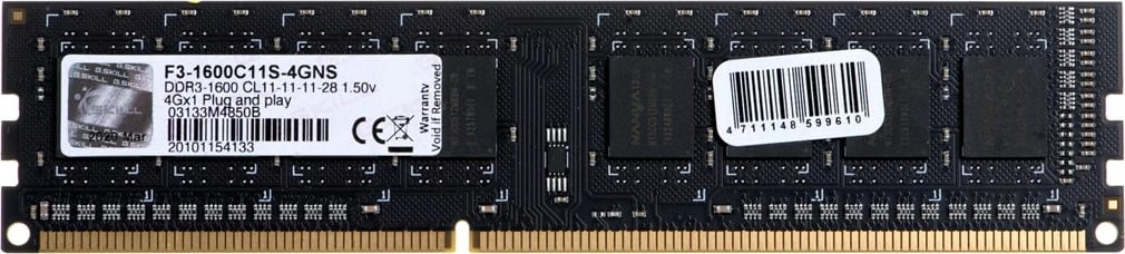RAM memorie G.Skill, 4 GB RAM DDR3, 1600 MHz