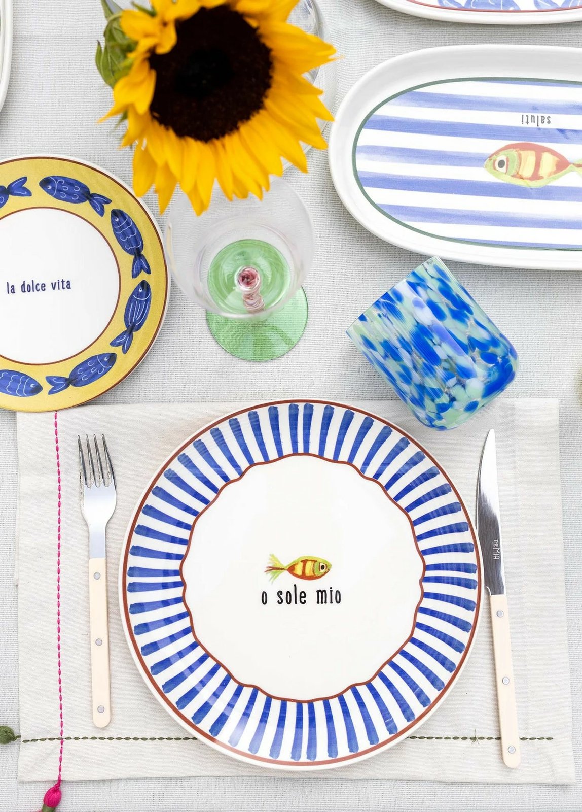 Set pjatash shërbimi (6 copë), Hermia, FSH0002, ngjyrë blu