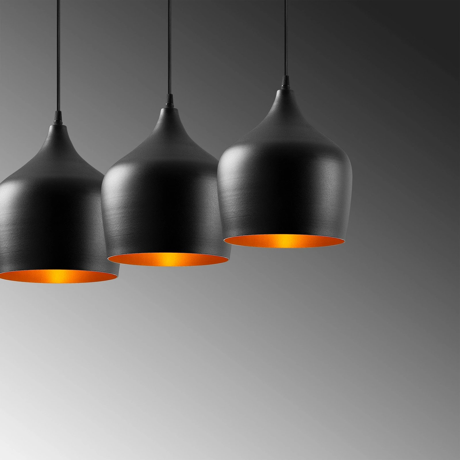 Llambë tavani moderne, tre pjesë, ngjyrë e zezë, Dodo - 6271