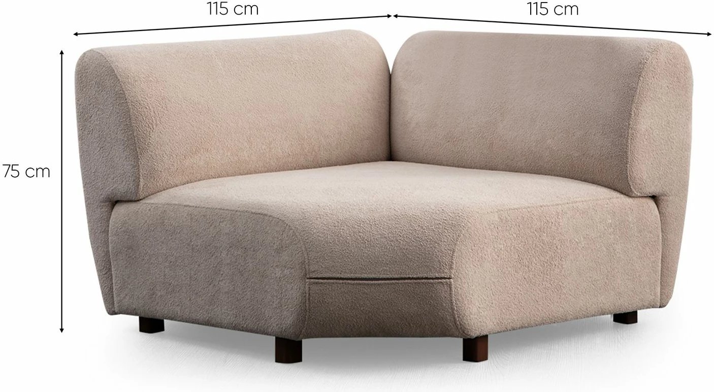 Këndare Pavia, kënd 3 pjesësh, ngjyrë krem, Atelier del Sofa