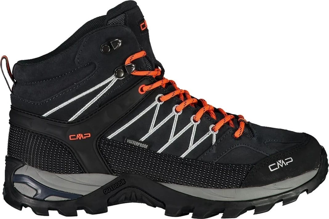 Çizme hiking për meshkuj CMP Rigel Mid WP, të zeza-portokalli