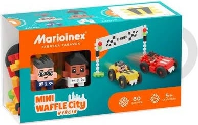 Set ndërtimi Marioinex Mini Waffle City Race, 80 elemente, me 2 figura, shumëngjyrësh