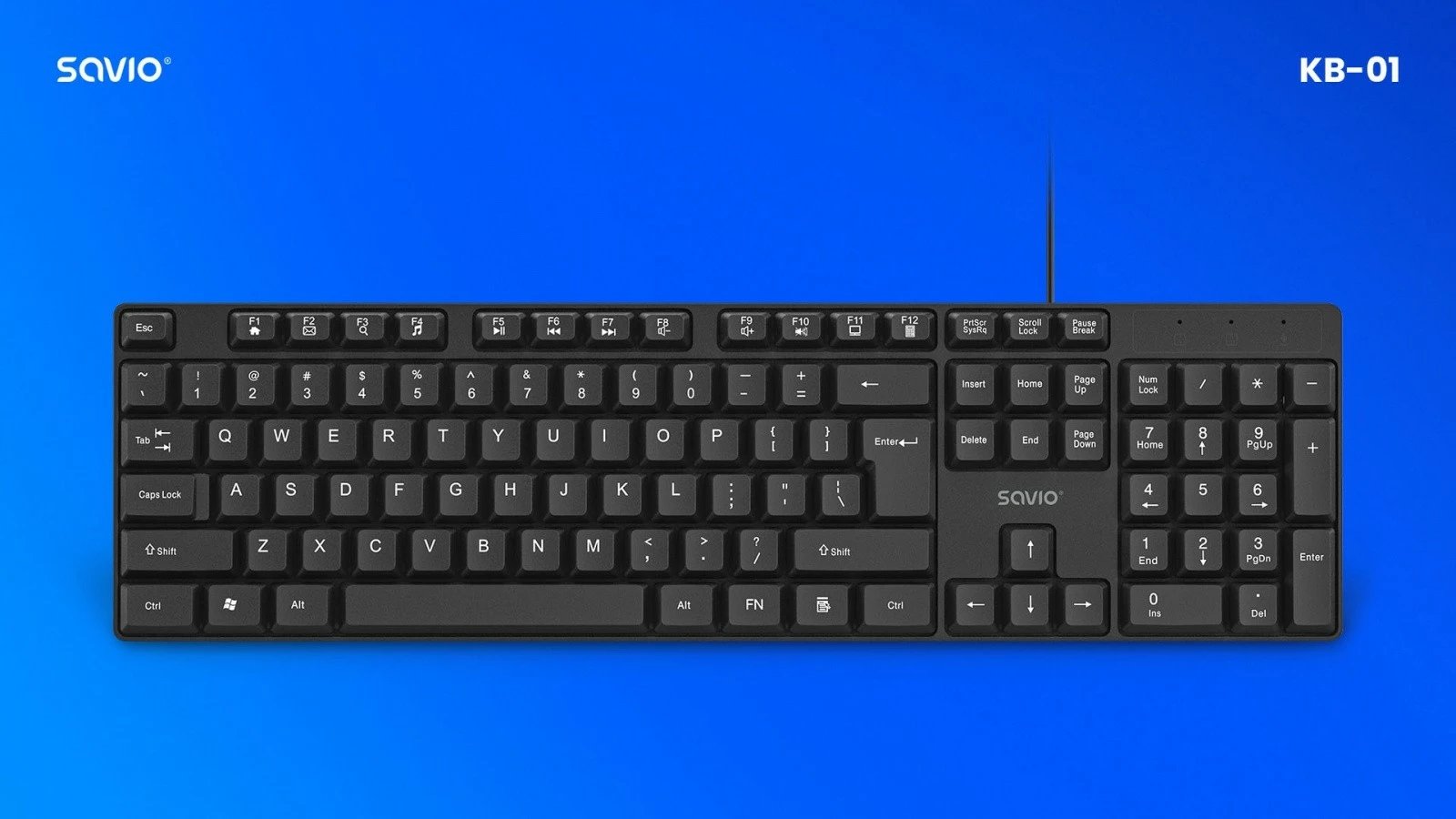 Tastierë me kabllo Savio KB-01, USB, e zezë