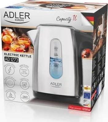 Ibrik elektrik Adler AD 1273, 1L, inox