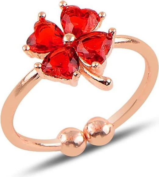 Unazë argjendi Jumeon, ngjyrë e kuqe dhe ari rozë, SGTL10107