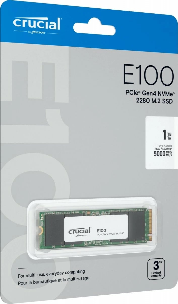 SSD Crucial E100 1TB M.2 NVMe 2280 PCIe 4.0