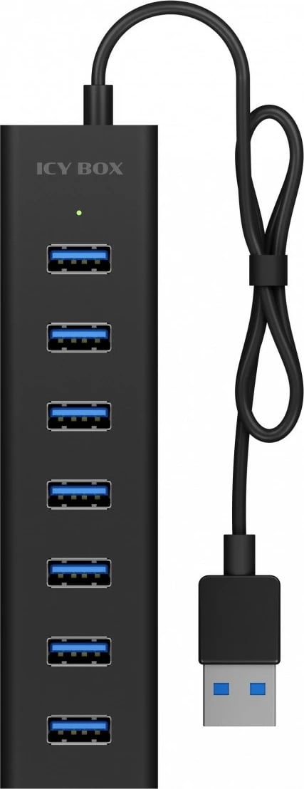 USB HUB IcyBox IB-HUB1700-U3, 7 porta USB 3.0, me adapter rryme, Zi