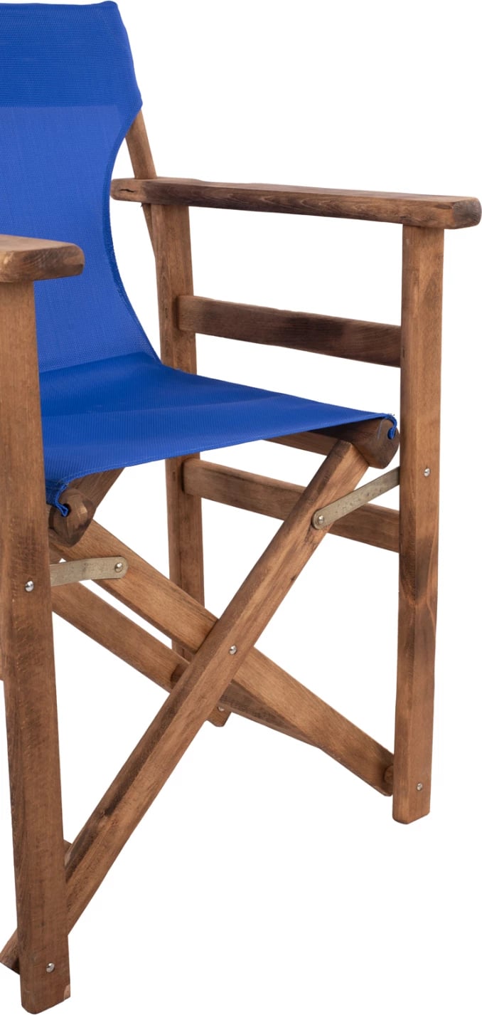 Karrige drejtorësh Limnos, ngjyrë arre, me tekstilene blu, FH10368.01