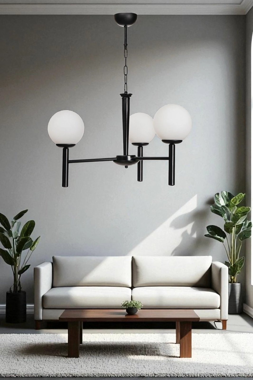 Llambadar Opviq, 8978-3, metal e xham, e bardhë dhe e zezë