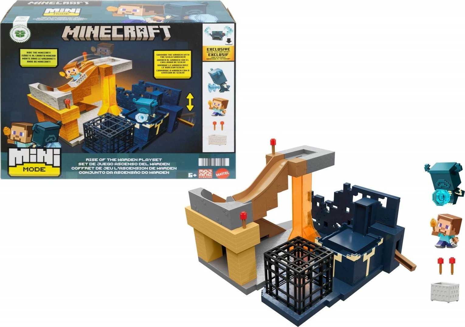 Set lojërash Mattel Minecraft Mini Mode Summon Overseer HXT72, 2 minifigura, 22.5 x 17.5 cm, set