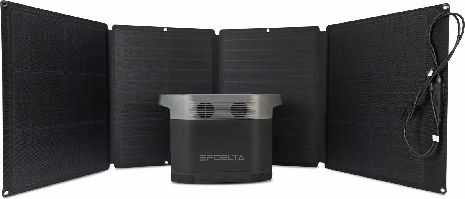 Panel diellor EcoFlow 110W, monokristalin, i zi, portativ