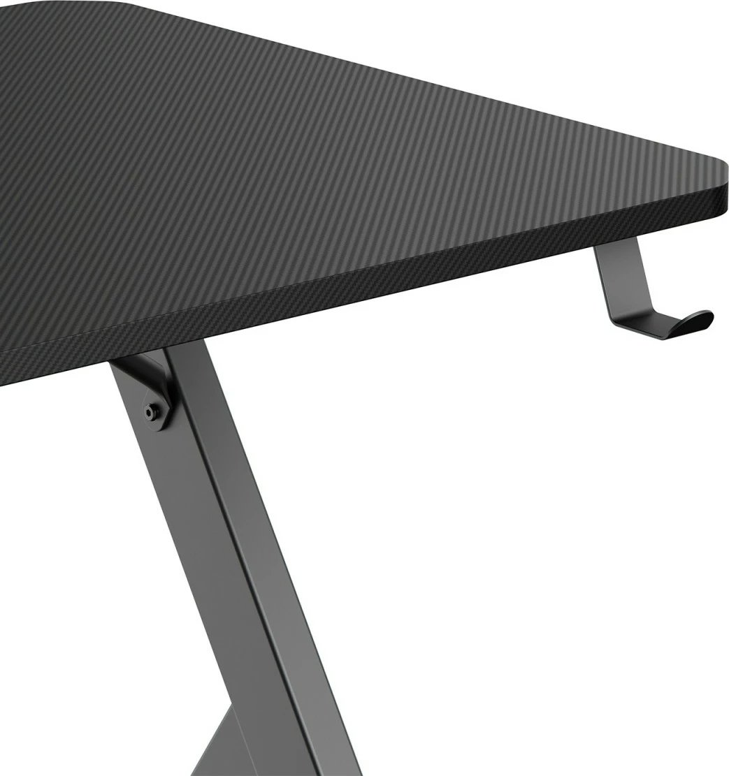 Tavolinë gaming, Maclean NanoRS RS101, 120x60x75 cm, ngarkesë 75 kg, me mbajtës kufjesh dhe gote, e zezë