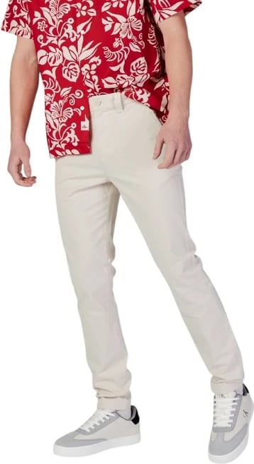 Pantallona Tommy Hilfiger Jeans për meshkuj, beige