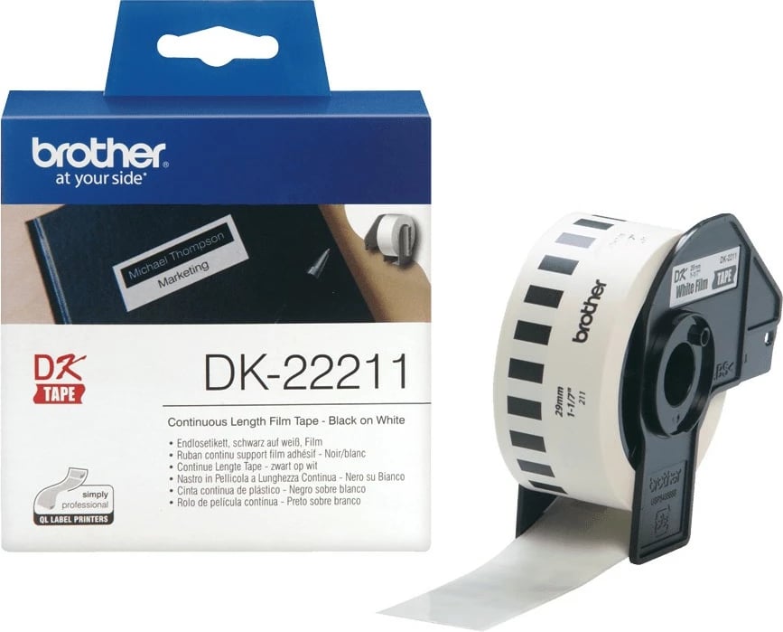 Etiketa film Brother DK-22211, 54mm, e bardhë me të zezë