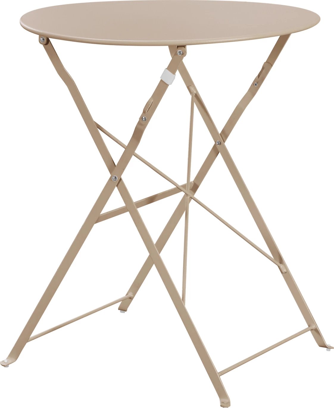 Tavolinë e rrumbullakët për jashtë, palosëse, metalike, ngjyrë kapuçino, SOPHIE FH6336.04, Φ60x70cm