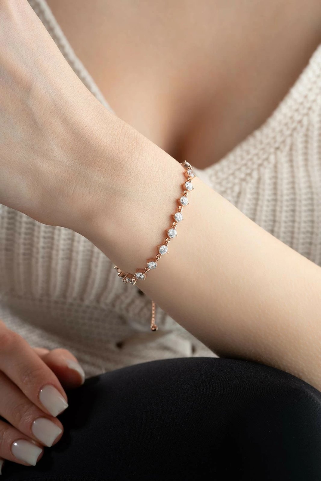 Byzylyk argjendi Jumeon, ngjyrë rozë dhe e bardhë, NRZ999376