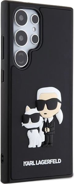 Mbështjellës Karl Lagerfeld 3D Rubber Karl & Choupette për Samsung Galaxy S24 Ultra, i zi