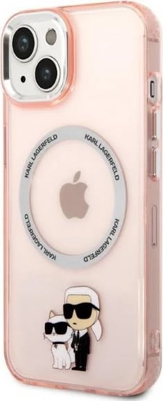 Mbështjellës Karl Lagerfeld KLHMP14MHNKCIP për iPhone 14 Plus 6.7", MagSafe, rozë