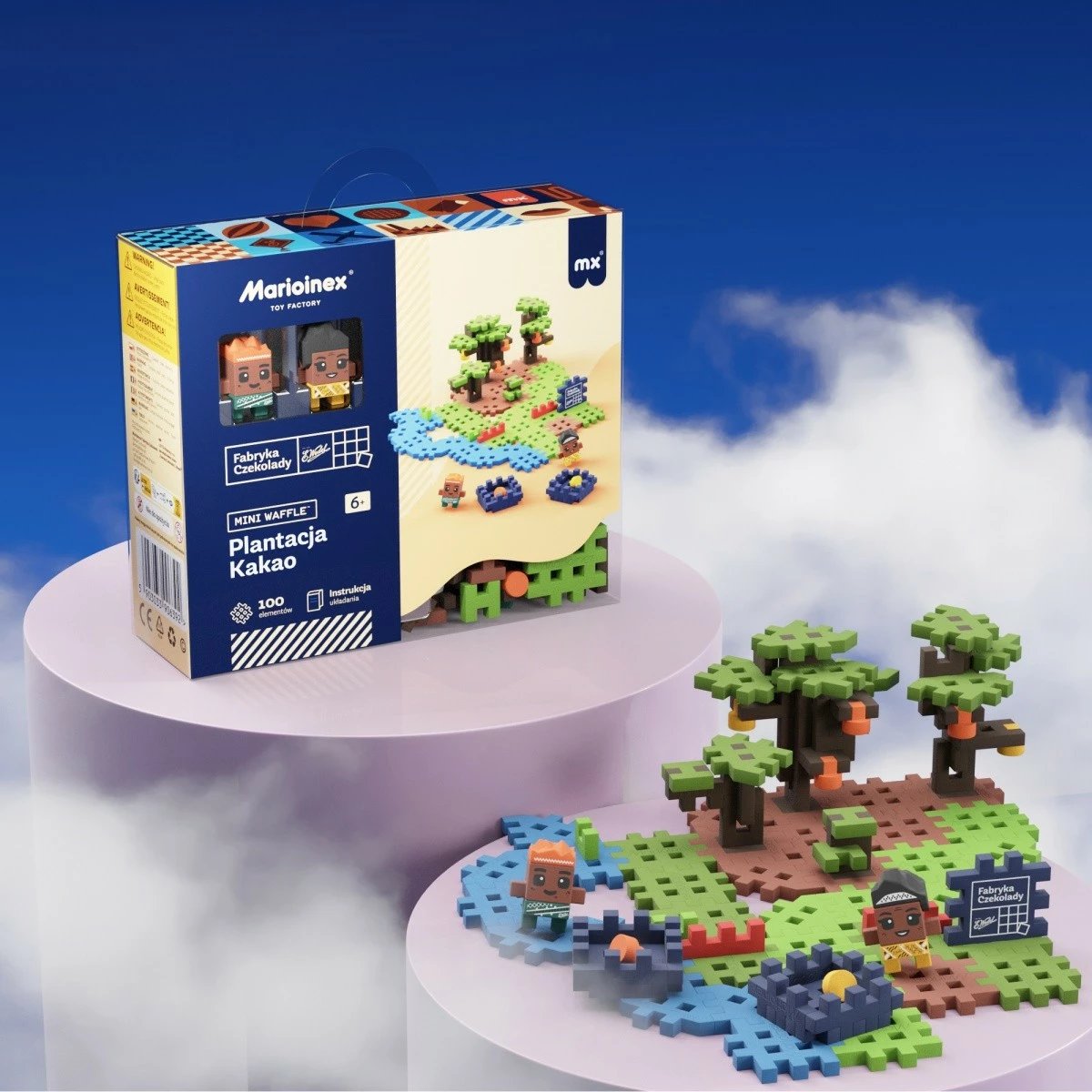 Set lodrash ndërtimi Marioinex Mini Waffle Plantacion Kakaoje, 100 elemente, shumëngjyrëshe