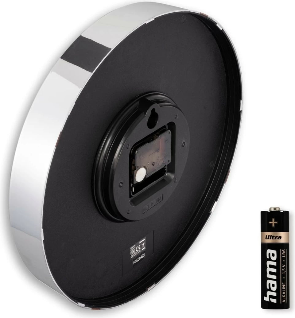 Orë muri Hama 185874, analog, 30 cm, gri-argjend