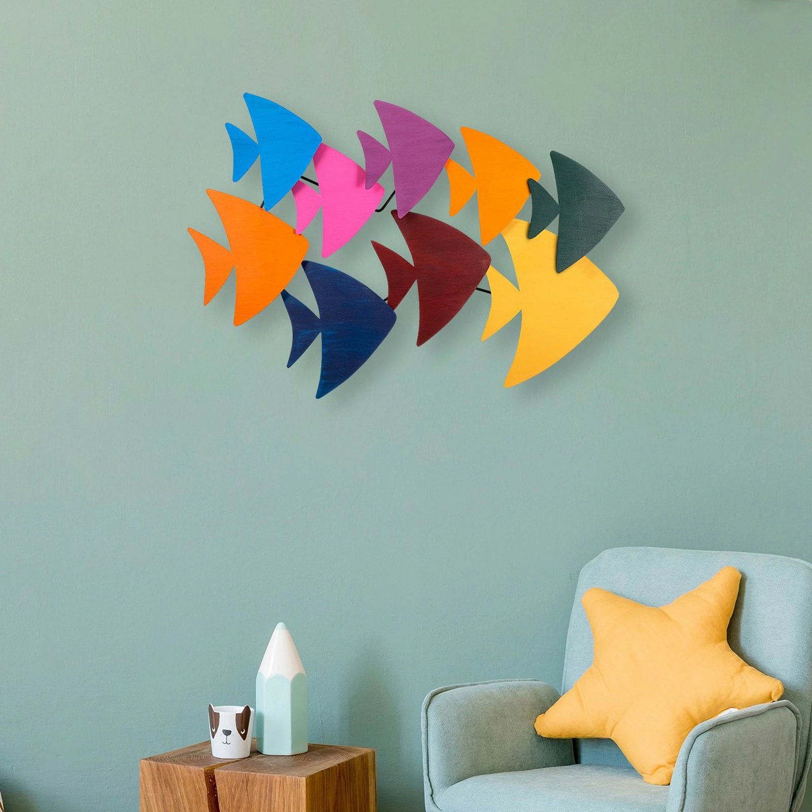 Aksesor dekorativ metalik për mur, Wallity, Cırgısın, shumëngjyrësh