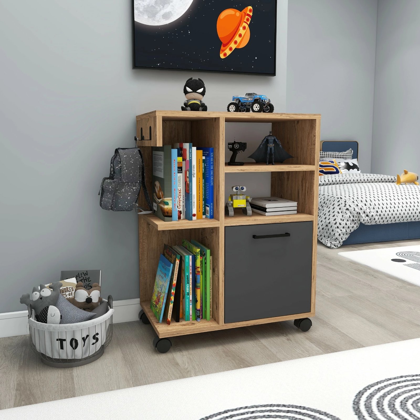 Dollap multifunksional Hanah Home, Rebusa, ngjyrë Atlantic Pine dhe antracit