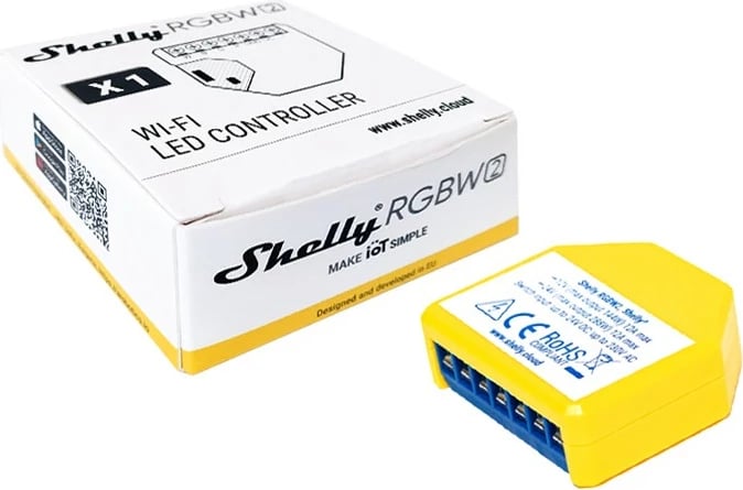 Pajisje RGBW Shelly, Wireless, Wi-Fi, e verdhë