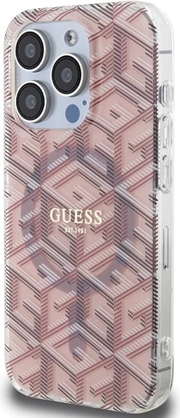 Mbështjellës Guess IML GCube MagSafe për iPhone 15 Pro, Rozë Mbështjellës Guess IML GCube MagSafe për iPhone 15 Pro, Rozë