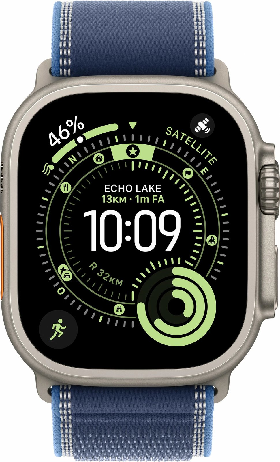 Smartwatch Apple Watch Ultra 3 Titanium Cellular 49mm Trail Loop blu/hellblau M/L
