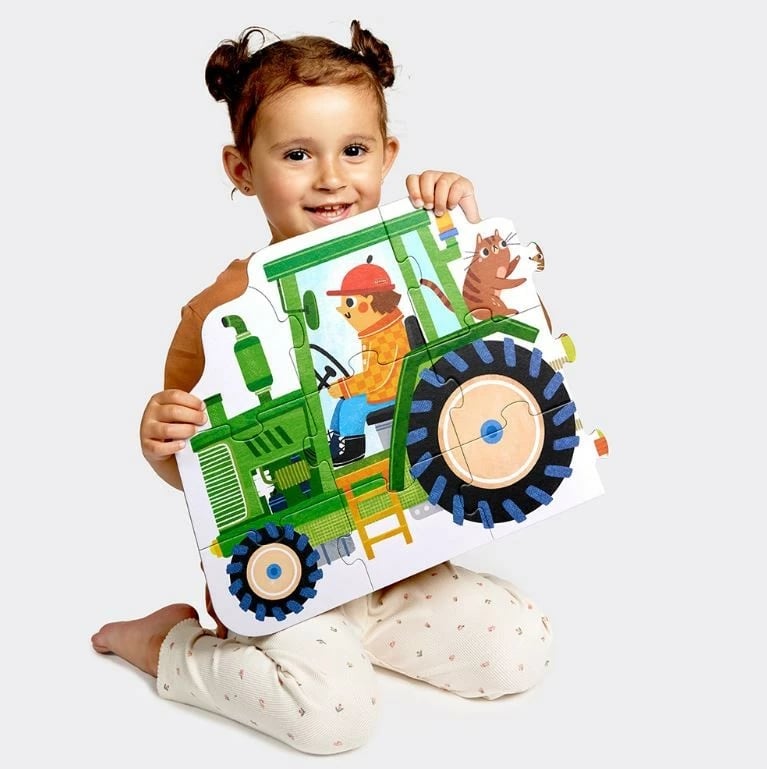 Puzzle për fëmijë CzuCzu Moto Puzzle Traktor, 24 pjesë, shumëngjyrësh