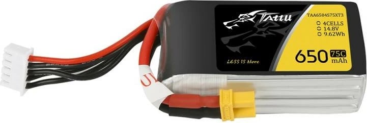 Bateri LiPo Tattu 650mAh 14.8V 75C 4S1P XT30