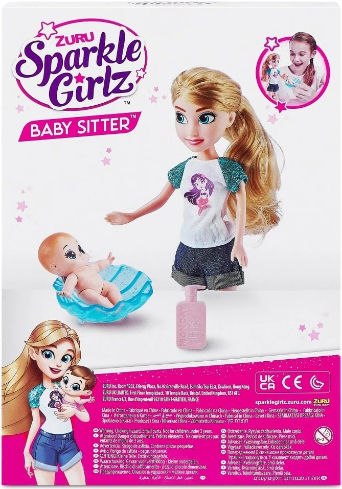 Set kukullash Sparkle Girlz Baby Sitter me aksesorë, për vajza, 10064
