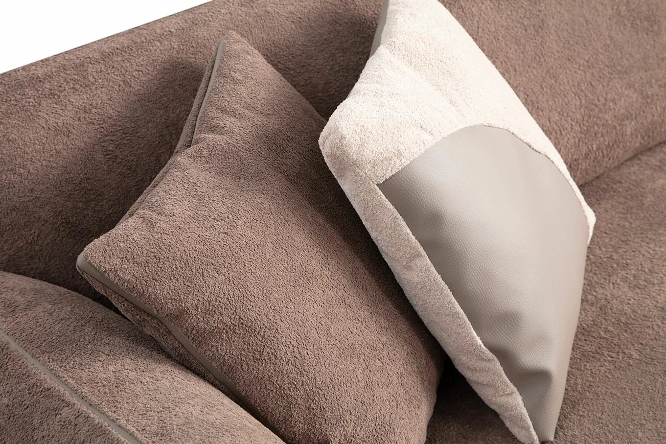 Kënd-sofë Pavia, ngjyrë krem dhe kafe, Atelier del Sofa