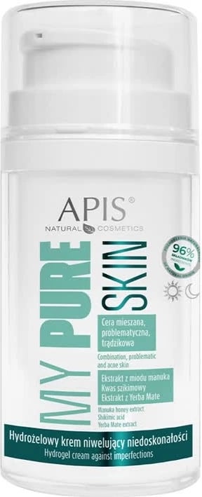 Krem fytyre hidrogel për femra APIS My Pure Skin Hydrogel Cream for Imperfection Reduction, 50ml