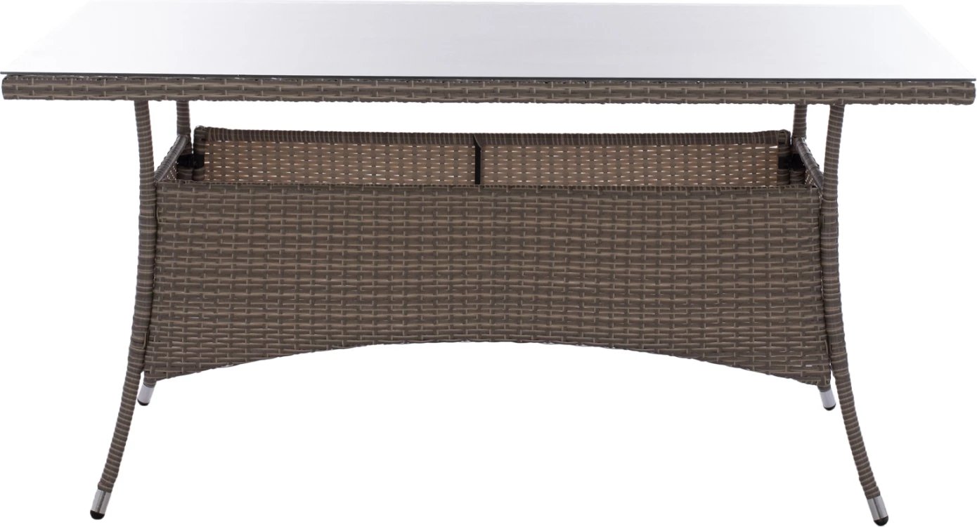 Tavolinë metalike Minsk rattan gri FH5507.01 150x90x75 cm